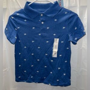 Cat & Jack Boys Polo Medium Size 8 Blue Short Sleeve Collared Shirt Top NEW